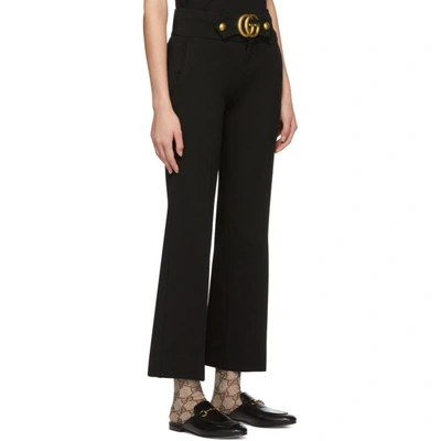 Shop Gucci Black Gg Marmont Belt Trousers In 1000 Black