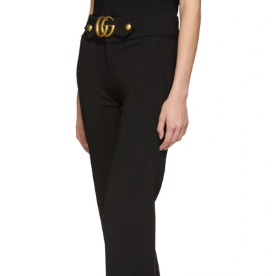 Shop Gucci Black Gg Marmont Belt Trousers In 1000 Black