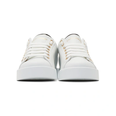 Shop Dolce & Gabbana Dolce And Gabbana White Portofino Sneakers In 89662 Black