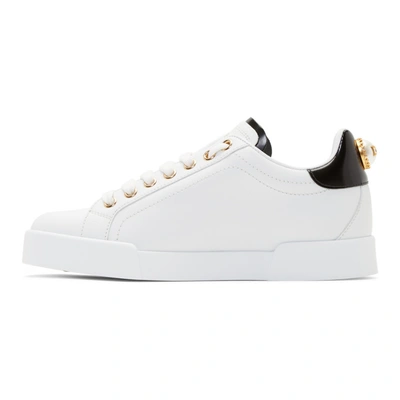 Shop Dolce & Gabbana Dolce And Gabbana White Portofino Sneakers In 89662 Black