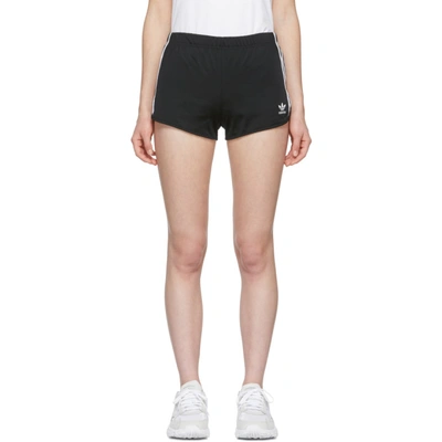 Shop Adidas Originals Black 3-stripe Shorts