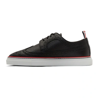 Shop Thom Browne Black Longwing Brogue Sneakers In 001 Black