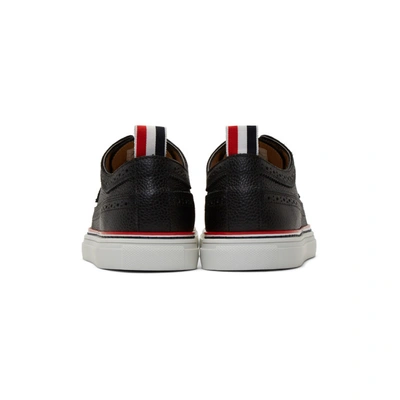 Shop Thom Browne Black Longwing Brogue Sneakers In 001 Black