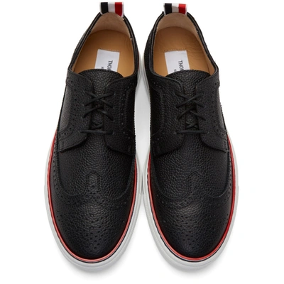 Shop Thom Browne Black Longwing Brogue Sneakers In 001 Black