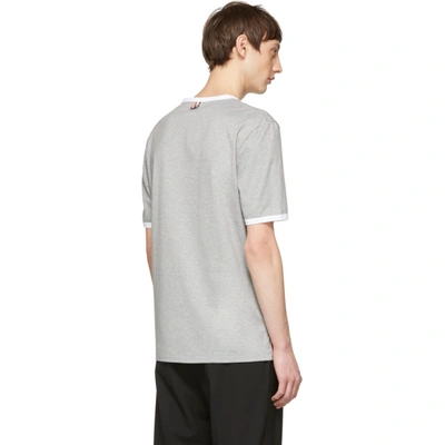 Shop Thom Browne Grey Ringer T-shirt In 055 Ltgry