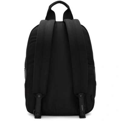 Shop Lanvin Black Zippered Logo Backpack