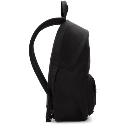 Shop Lanvin Black Zippered Logo Backpack