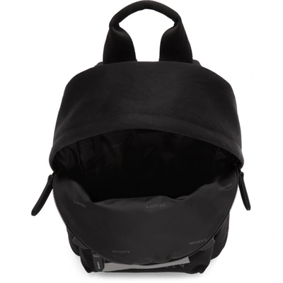 Shop Lanvin Black Zippered Logo Backpack