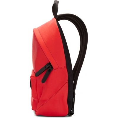 Shop Lanvin Red Zippered Logo Backpack In 36 Coral