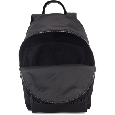 Shop Dolce & Gabbana Dolce And Gabbana Black Logo Backpack In 8b956 Black