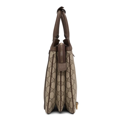 Shop Gucci Beige Gg Supreme Ophidia Backpack In 8889 Brown