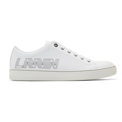 Shop Lanvin White Logo Sneakers In 00 White