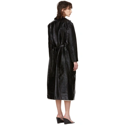 Shop Totême Toteme Black Lacquer Mira Trench Coat In 200 Black