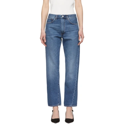 Shop Totême Toteme Blue Original Jeans In 405 Washed