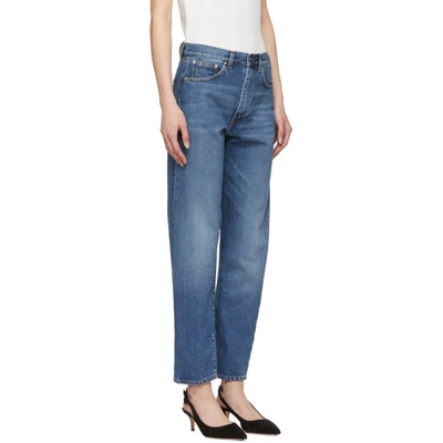 Shop Totême Toteme Blue Original Jeans In 405 Washed