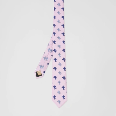 窄版剪裁马术骑士印花丝质领带