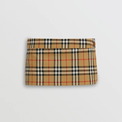 Shop Burberry Vintage Check Wool Twill Mini Skirt In Antique Yellow