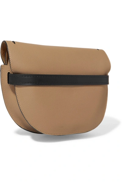 Shop Loewe Gate Small Textured-leather Shoulder Bag In Light Brown
