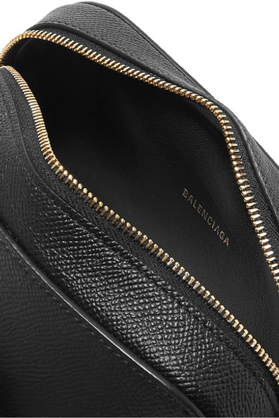 Shop Balenciaga Ville Xs Aj Printed Textured-leather Shoulder Bag In Black