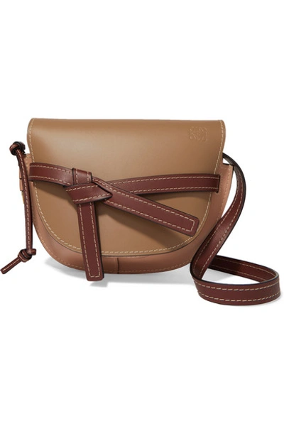 Shop Loewe Gate Small Leather Shoulder Bag In Brown