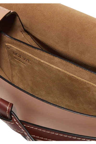 Shop Loewe Gate Small Leather Shoulder Bag In Brown
