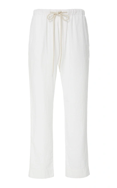 Shop Bassike High-rise Cotton Sweatpants In White
