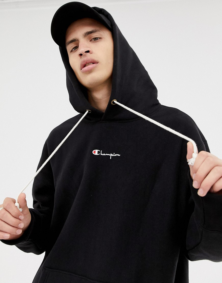 oversized black champion hoodie