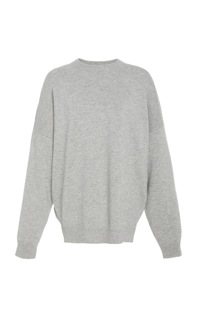 Shop Bassike Oversized Cashmere Pullover Sweater In Grey