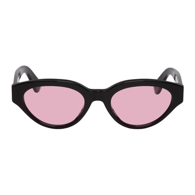 Shop Super Black And Pink Drew Sunglasses In Blackpink