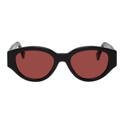 Shop Super Black And Red Drew Mama Sunglasses In Blkbordeaux