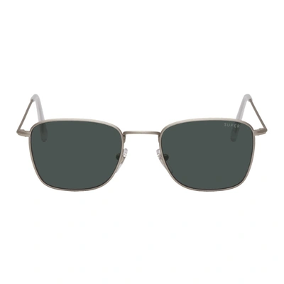 Shop Super Silver And Black Strand Sunglasses In Blackslvmat
