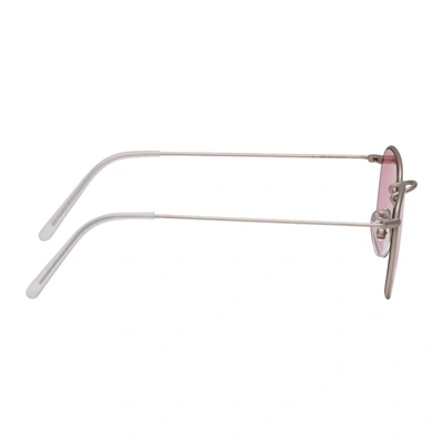 Shop Super Silver And Pink Strand Sunglasses In Pinkslvmat