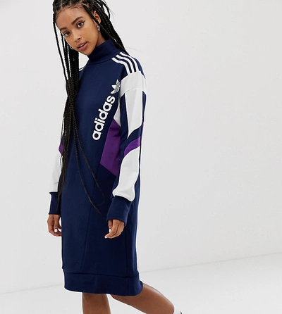 Adidas Originals Adidas High Neck Trefoil Dress - Blue | ModeSens