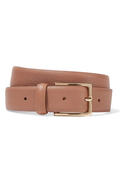 Shop Anderson's Textured-leather Belt In Tan