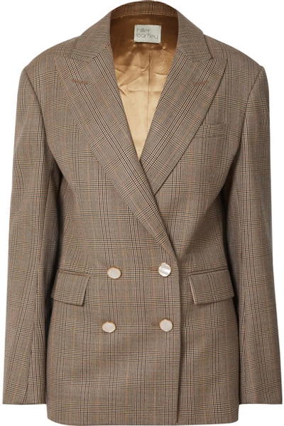 Shop Hillier Bartley Checked Double-breasted Wool Blazer