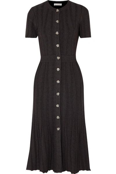 Shop Altuzarra Abelia Ribbed Stretch-knit Midi Dress In Black