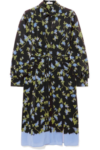 Shop Altuzarra Strada Floral-print Silk Crepe De Chine Dress In Black