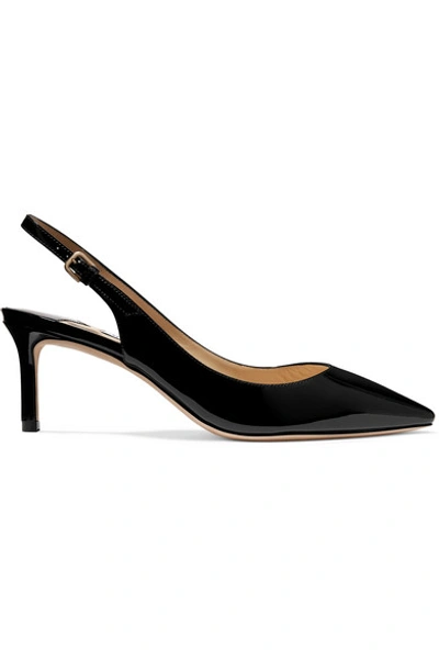 Shop Jimmy Choo Erin 60 Patent-leather Slingback Pumps In Black