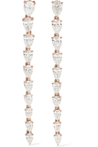 Shop Anita Ko 18-karat Rose Gold Diamond Earrings