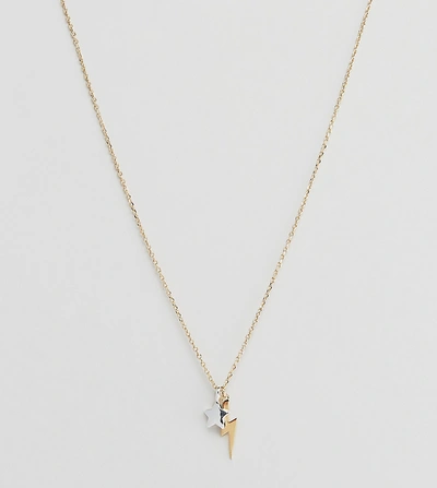 Shop Orelia Gold Plated Lightning Bolt Pendant Necklace In Gift Box