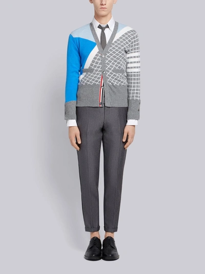 Shop Thom Browne 4-bar Poolside Intarsia Cardigan In Multicolour