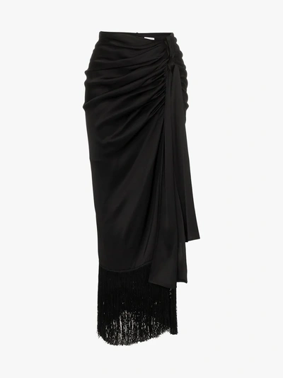 Shop Magda Butrym Asti Wrap Silk Skirt In Black