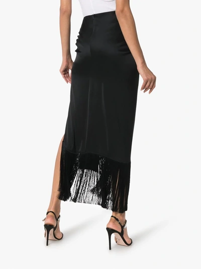 Shop Magda Butrym Asti Wrap Silk Skirt In Black