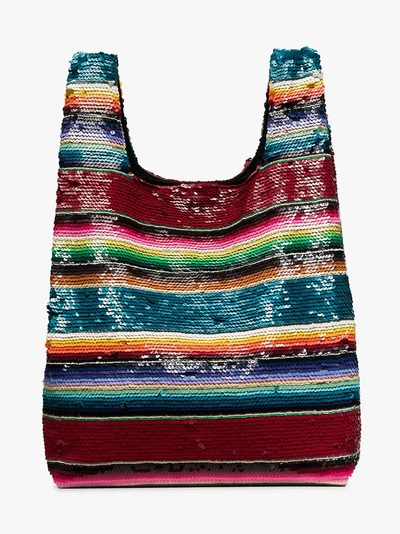Shop Ashish Rainbow Sequin Embellished Tote Bag In Multicolour