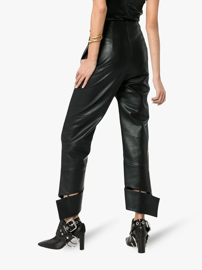 Shop Materiel Matériel High-waisted Faux Leather Trousers In Black