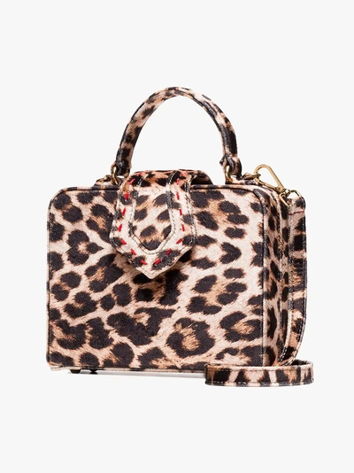 Shop Mehry Mu Beige And Brown Fey Mini Leopard Print Box Bag