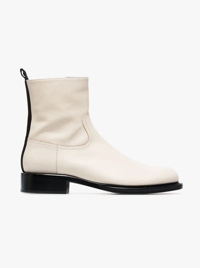 Shop Ann Demeulemeester Stiefeletten Mit Reissverschluss In White