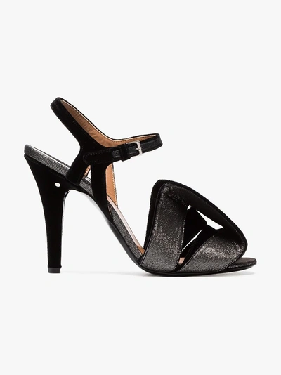 Shop Laurence Dacade Shady Glitter Bow Sandals In Black