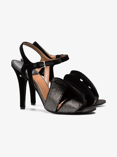 Shop Laurence Dacade Shady Glitter Bow Sandals In Black