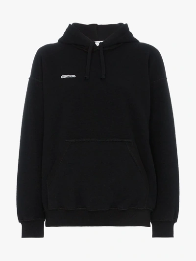 Shop Vetements Inside Out Embroidered Logo Hoodie In Black